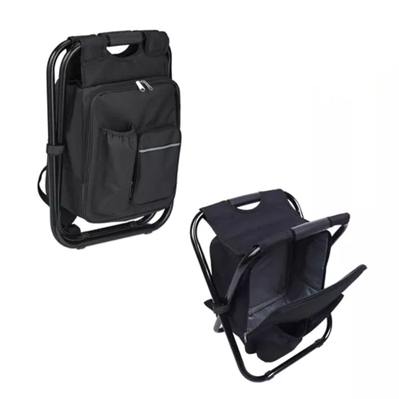 GENERICO - Silla de camping con mochila portátil negra
