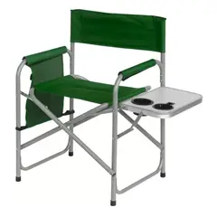 GENERICO - Silla plegable de camping con mesita verde