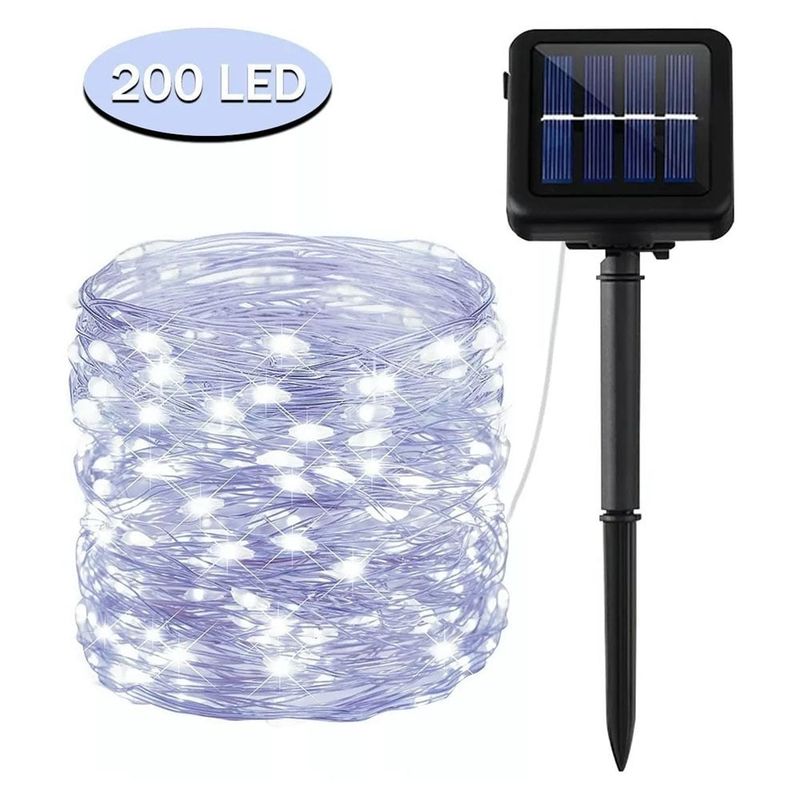 MICRO - 22m 200 leds luces de luz solar led para decoración navideña
