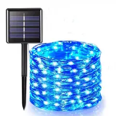 MICRO - 32m luces de luz solar led para decoración navideña 300leds azul