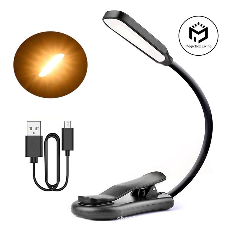 MICRO - Luz de lectura recargable para libros lámpara de lectura 3 niveles