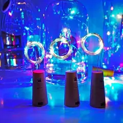 MICRO - Luces para botellas luz corcho tira led 2m 20led 20piezas Colorido