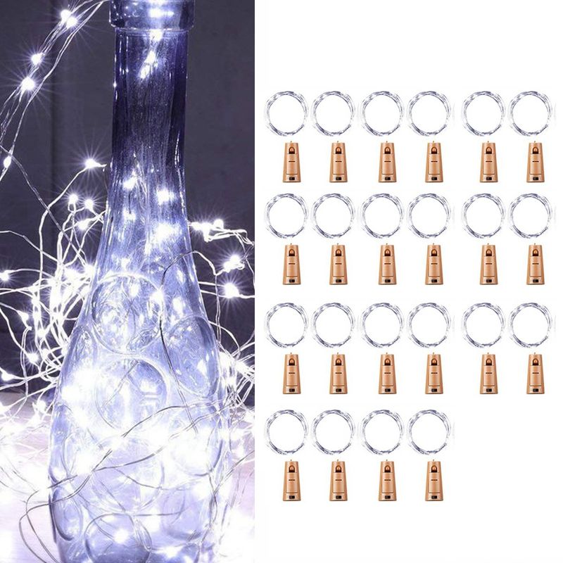 MICRO - Luces led para botellas de vino 2m 20 led a pilas 20 uds