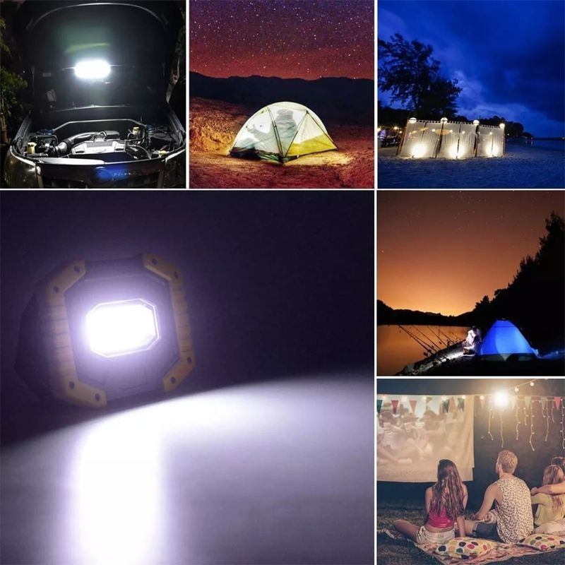 MICRO - Luz de trabajo recargable led 2000lm lámparas mano camping.