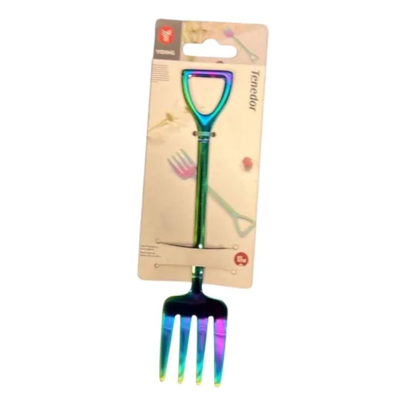 GENERICO - Tenedor Para Postres 17 Cm Colores Tornasol