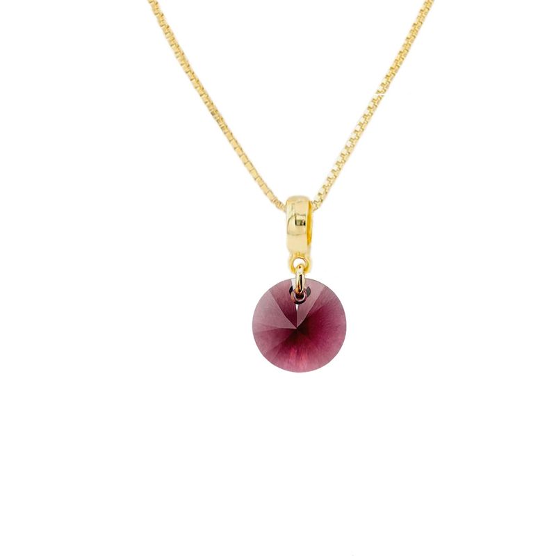JOYAS MONTERO - Collar Aurora Gold Cristal Genuino Amathyste