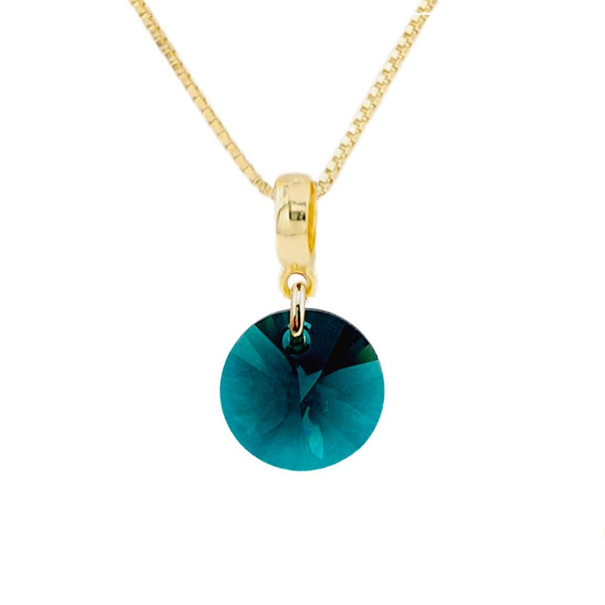 JOYAS MONTERO - Collar Aurora Gold 24K creado cristales de Swarovski® Emerald