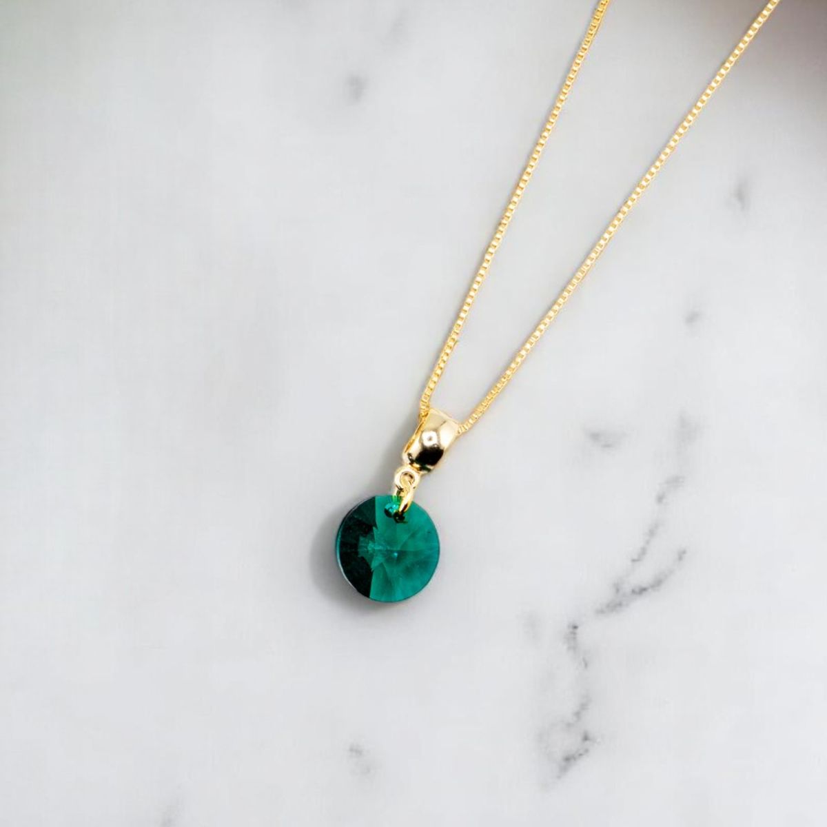 JOYAS MONTERO - Collar Aurora Gold 24K creado cristales de Swarovski® Emerald