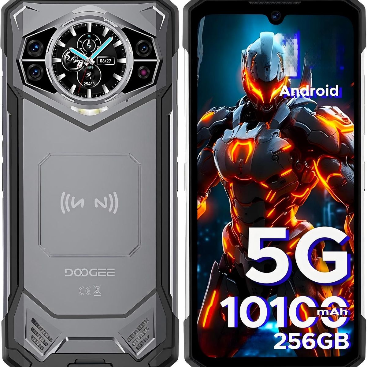 DOOGEE - Doogee S200 vip 5G Celular 48GB+256GB 10100mAh 100MP Smartphone-Gris