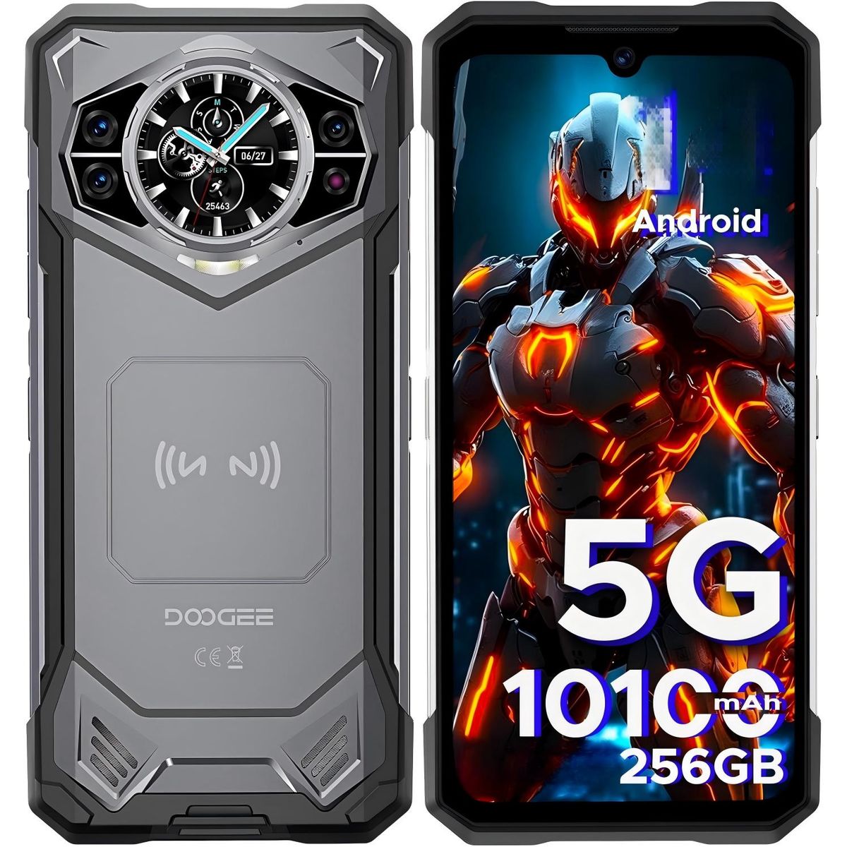 DOOGEE - Doogee S200 vip 5G Celular 48GB+256GB 10100mAh 100MP Smartphone-Gris