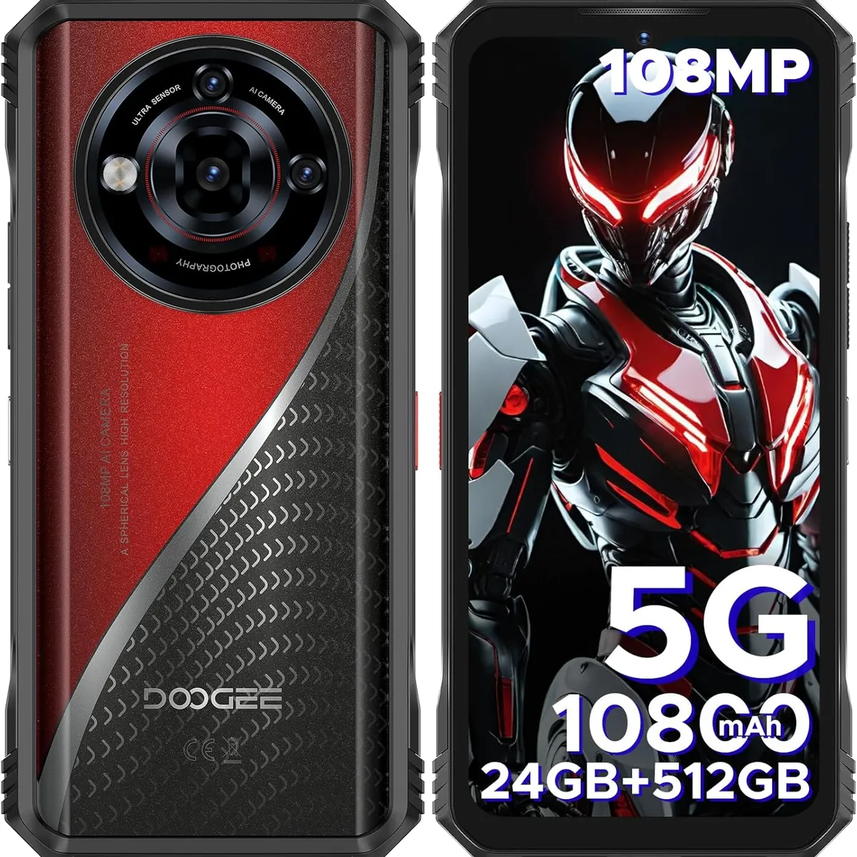 DOOGEE - Celular doogee S118 PRO 24GB+512GB-Rojo