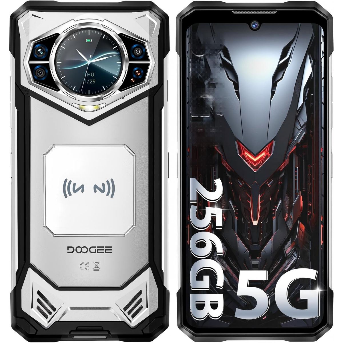 DOOGEE - Doogee S200 vip 5G Celular 48GB+256GB 10100mAh 100MP Smartphone-plata