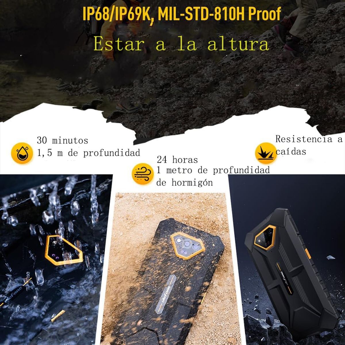 ULEFONE - Celular Ulefone Armor X13 10GB+64GB 50MP + 25MP -naranja