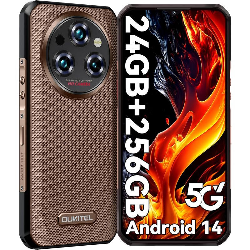 OUKITEL - Celular oukitel WP35 24GB+256GB-marrón.