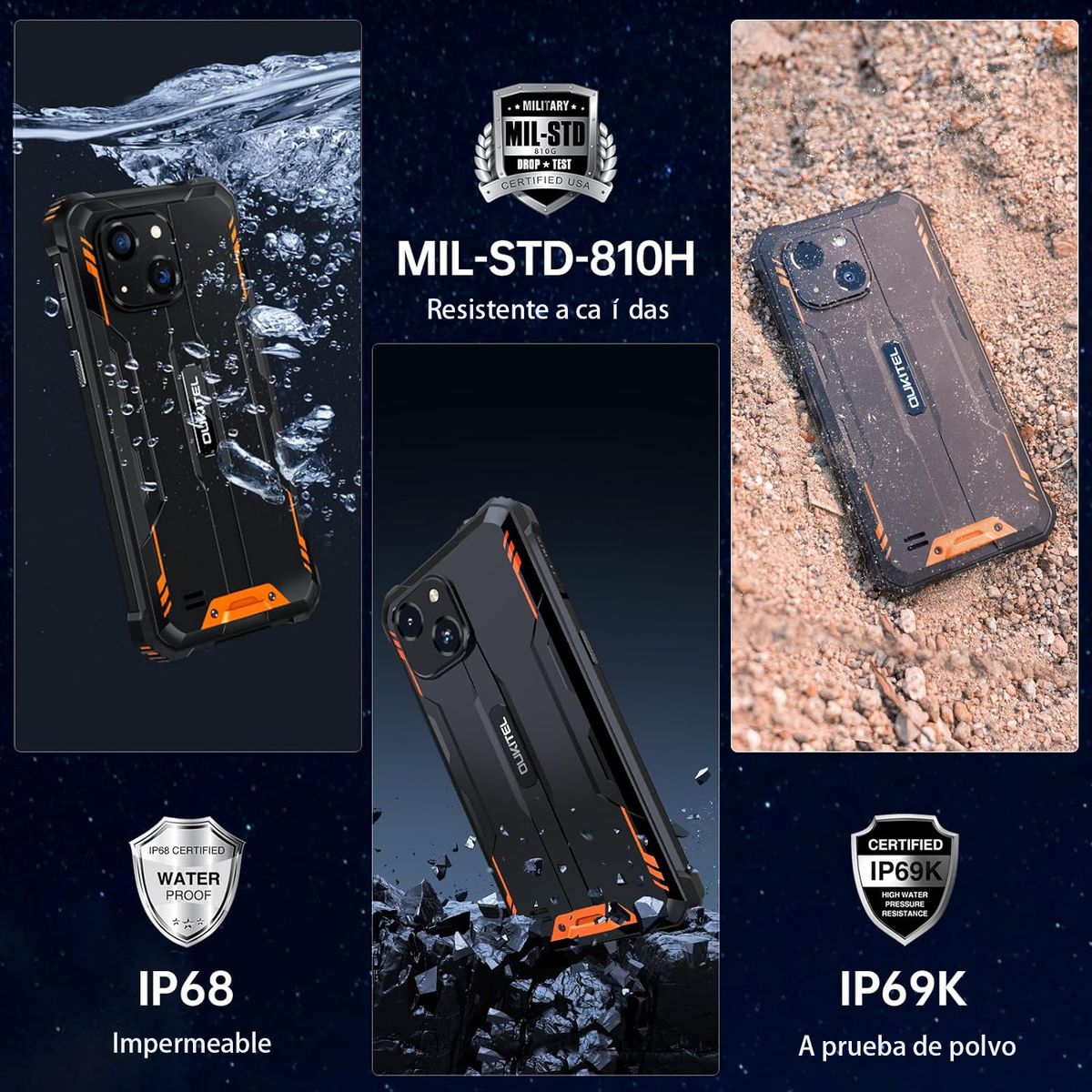 OUKITEL - Celular oukitel WP32 12GB+128GB-Naranja