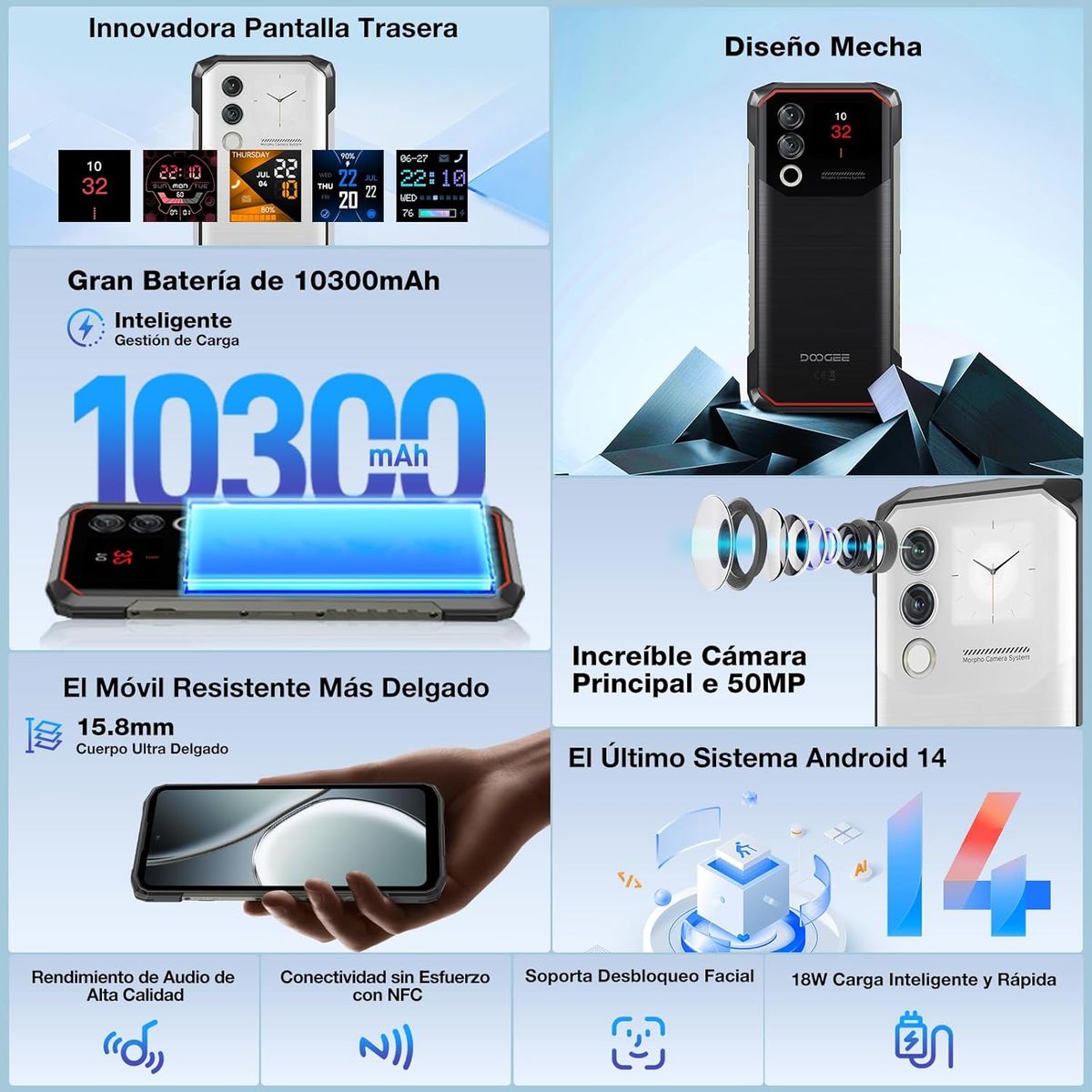 DOOGEE - Celular doogee Blade 10 MAX 20GB+256GB-Negro