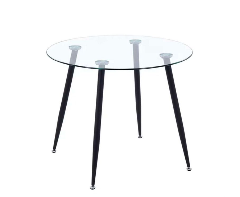 Mesa de comedor de vidrio Minimalista Negro - 80 cm