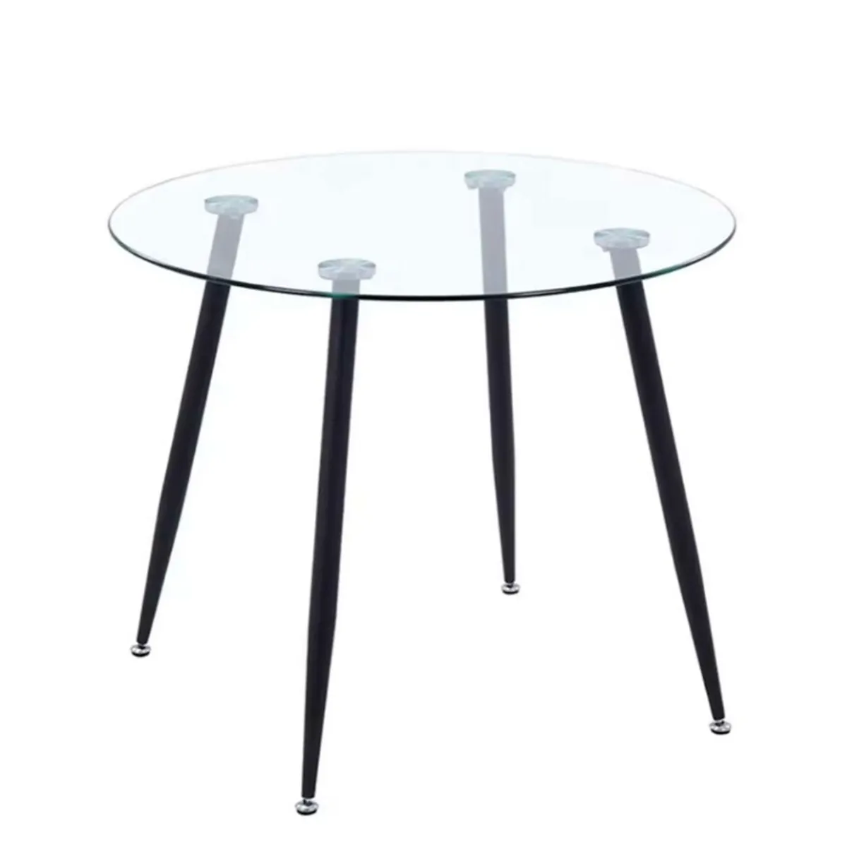 HABITA2 CHILE - Mesa de comedor de vidrio Minimalista Negro - 80 cm