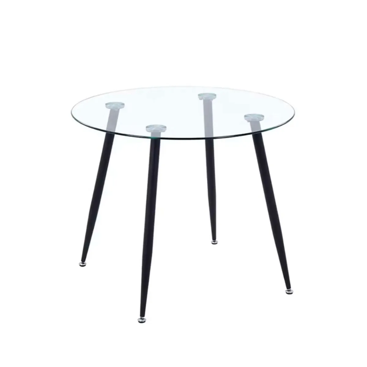 HABITA2 CHILE - Mesa de comedor de vidrio Minimalista Negro - 80 cm