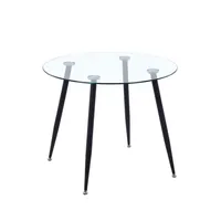 Mesa de comedor de vidrio Minimalista Negro - 80 cm