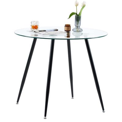 Imagen 2 del producto Mesa de comedor de vidrio Minimalista Negro - 80 cm