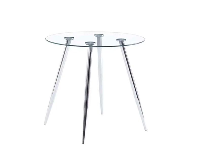 Mesa de comedor de vidrio Minimalista Plateado - 80 cm