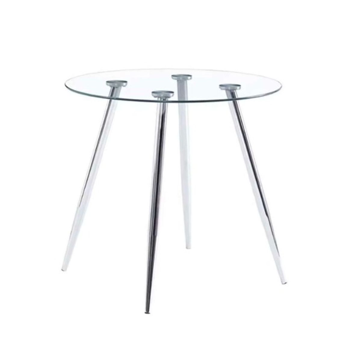 HABITA2 CHILE - Mesa de comedor de vidrio Minimalista Plateado - 80 cm