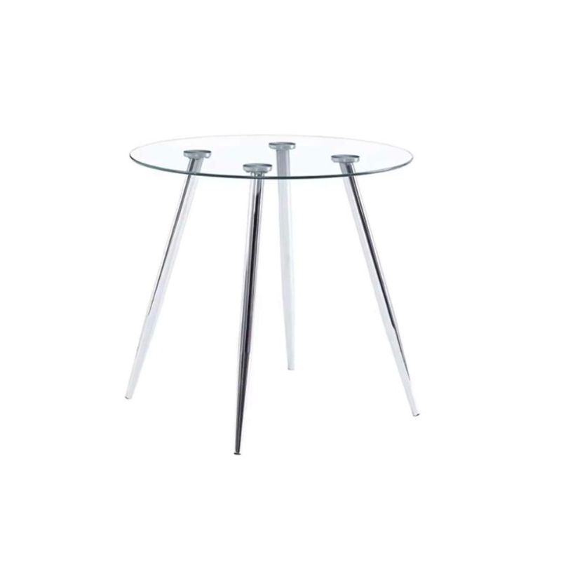 HABITA2 CHILE - Mesa de comedor de vidrio Minimalista Plateado - 80 cm