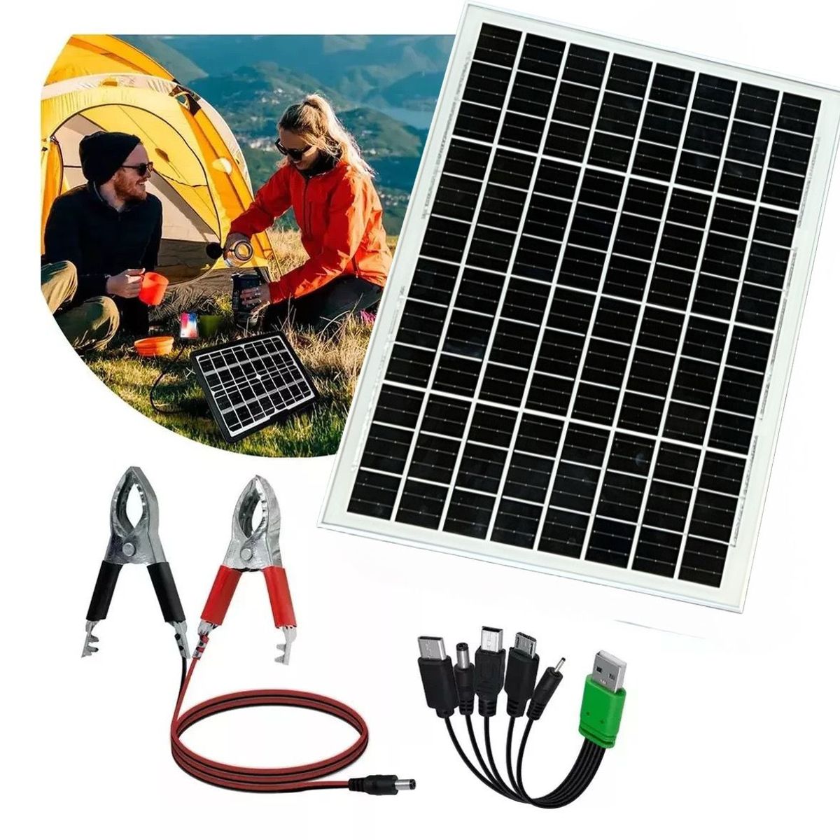 GENERICO - Panel Solar Multifuncional Carga Usb 20w Portátil
