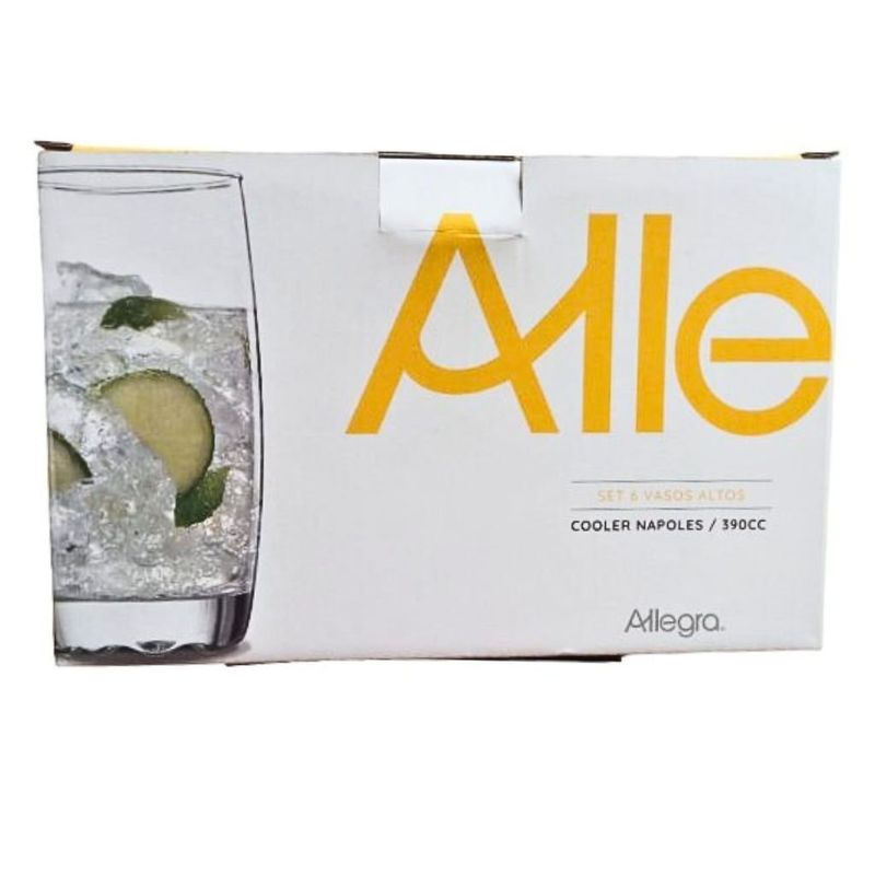 ALLEGRA - Vasos Allegra Nápoles 390cc Vidrio 12 Unidades