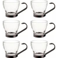 Set de 6 Tazas de Café 100 ml Vidrio Templado