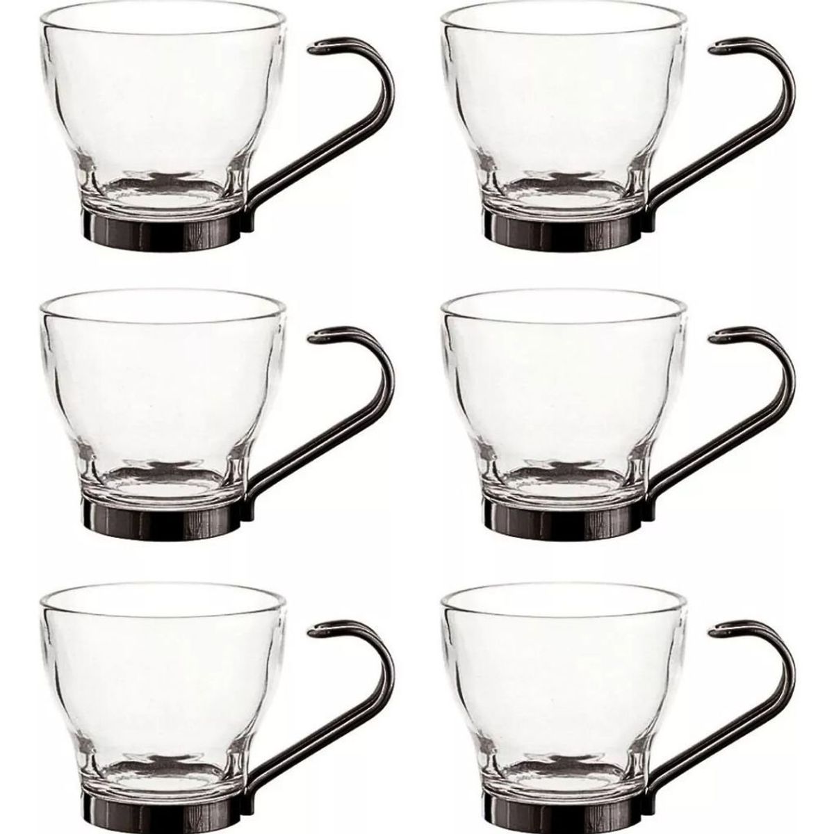 ALLEGRA - Set de 6 Tazas de Café 100 ml Vidrio Templado Allegra