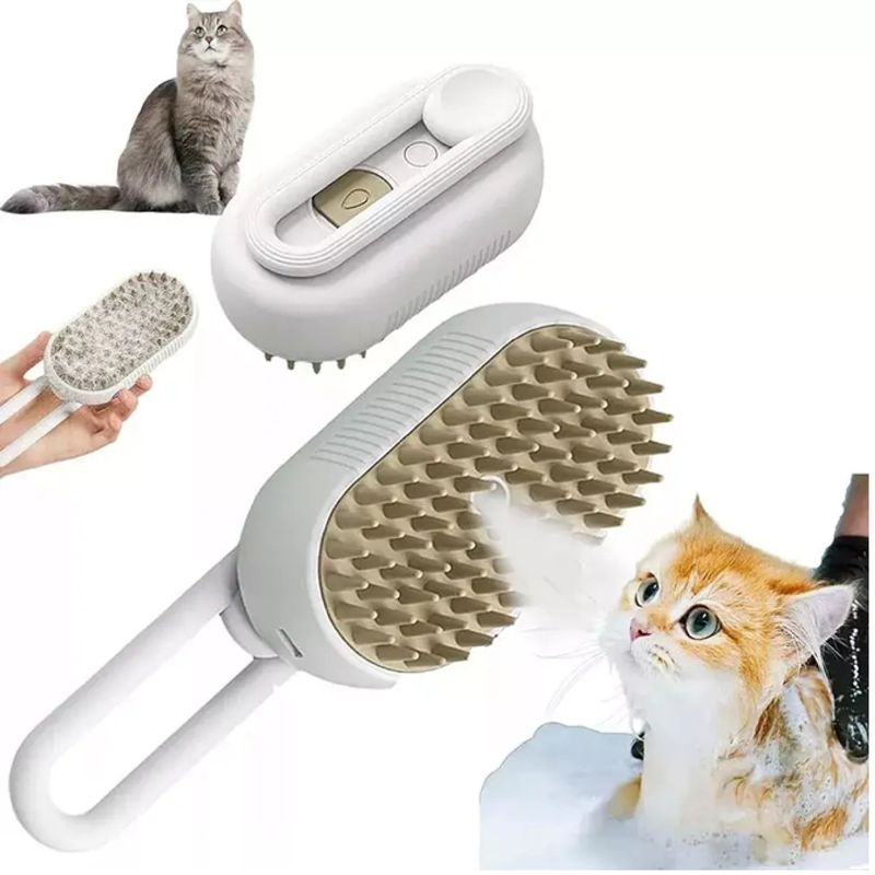 GENERICO - Cepillo Inalambrico a Vapor Para Gatos A Vapor 3 En 1 Cepillo a Vapor Inalambrico para Mascotas Perros y Gatos