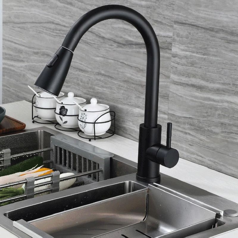 GENERICO - Llave Monomando lavaplato Inox Profesional Carezza color negro