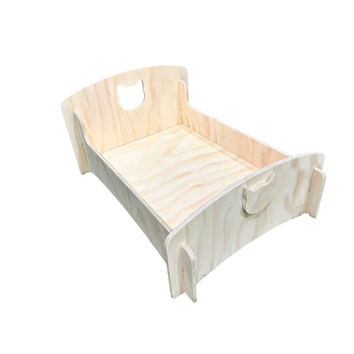 GENERICO - Cama de Madera para Gatos Diseño Gatito - Cómoda y Segura