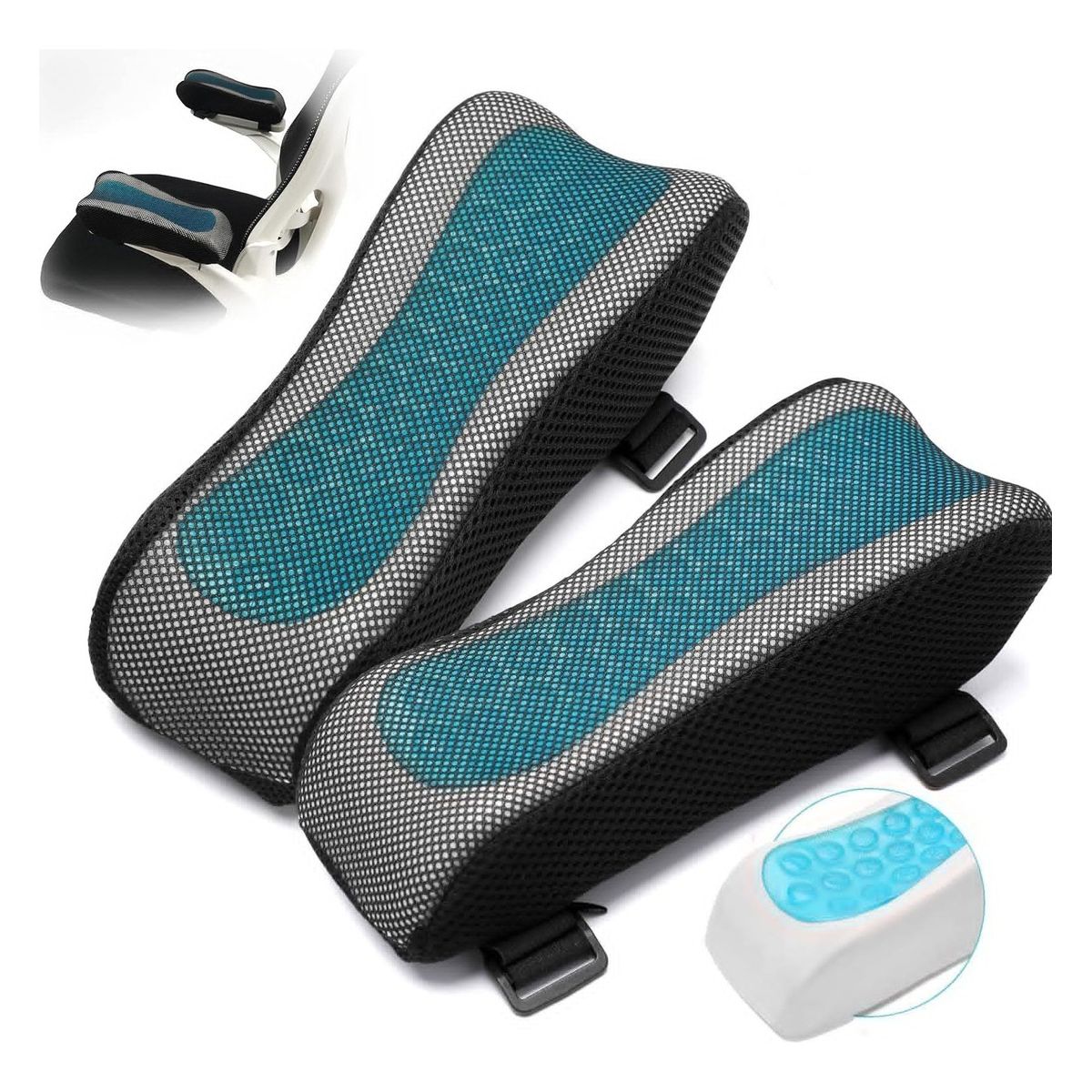 EVERSO - Pack 2 Cojín Ergonómico Para Reposabrazos Para Silla Oficina-
