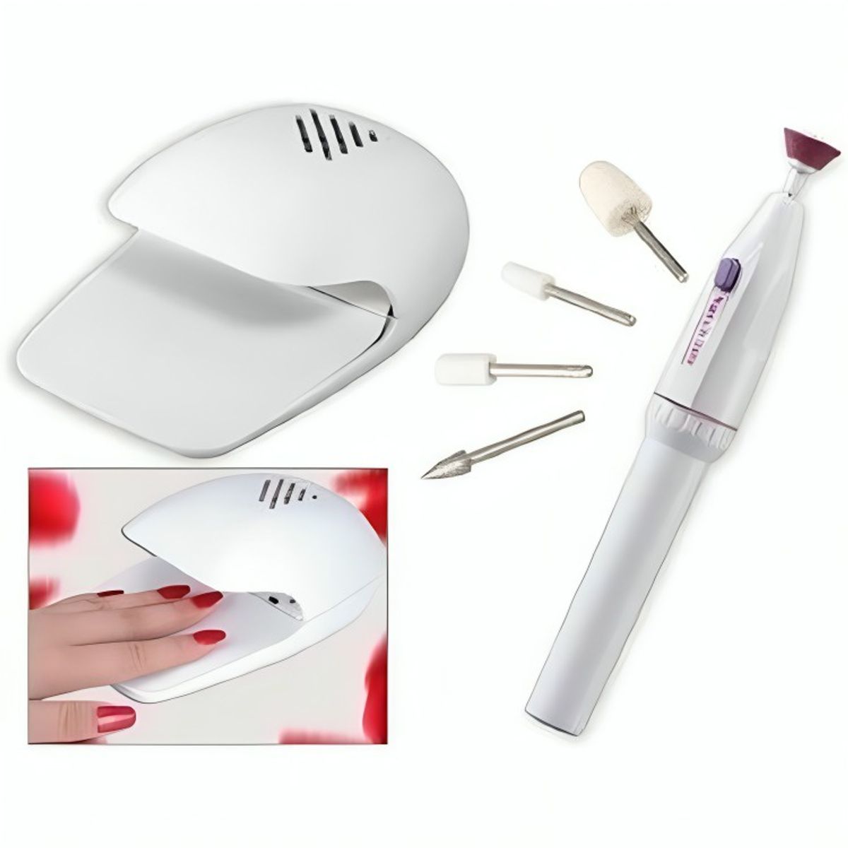GENERICO - Kit ManicurePedicure Torno Maquina Secado De Uñas