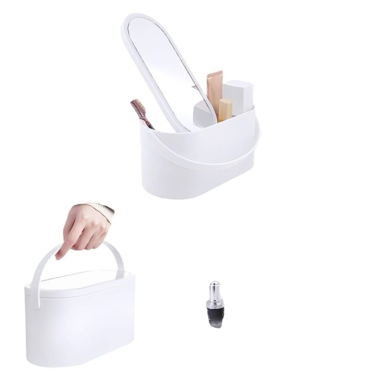 GENERICO - Caja Organizador De Maquillaje Portátil Con Espejo