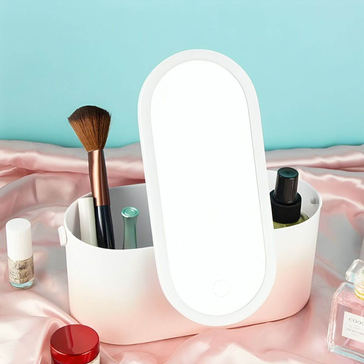 GENERICO - Caja Organizador De Maquillaje Portátil Con Espejo
