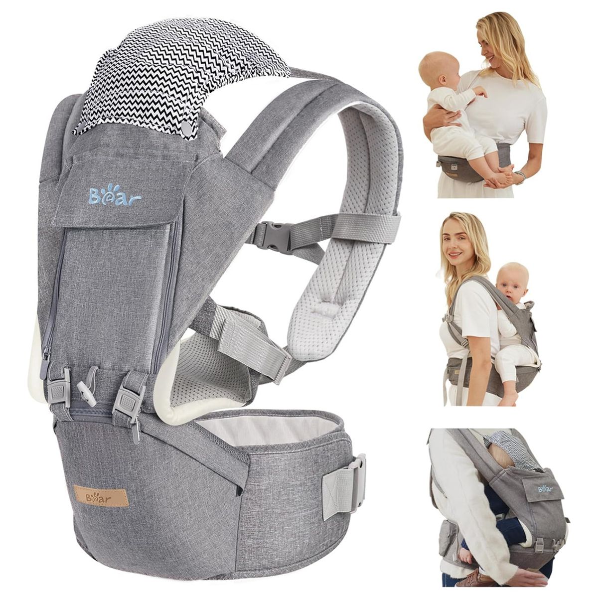 EVERSO - Portabebés Ergonómico 6 En 1 Para Niños Pequeños Gris