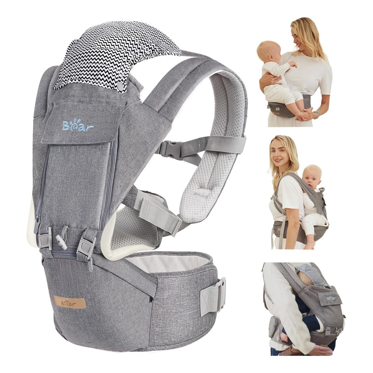EVERSO - Portabebés Ergonómico 6 En 1 Para Niños Pequeños Gris