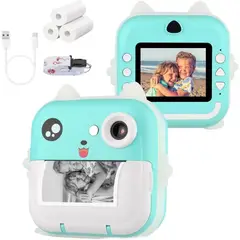 KUANGYE - Cámara Instantánea Para Niños Cámara Con Impresora