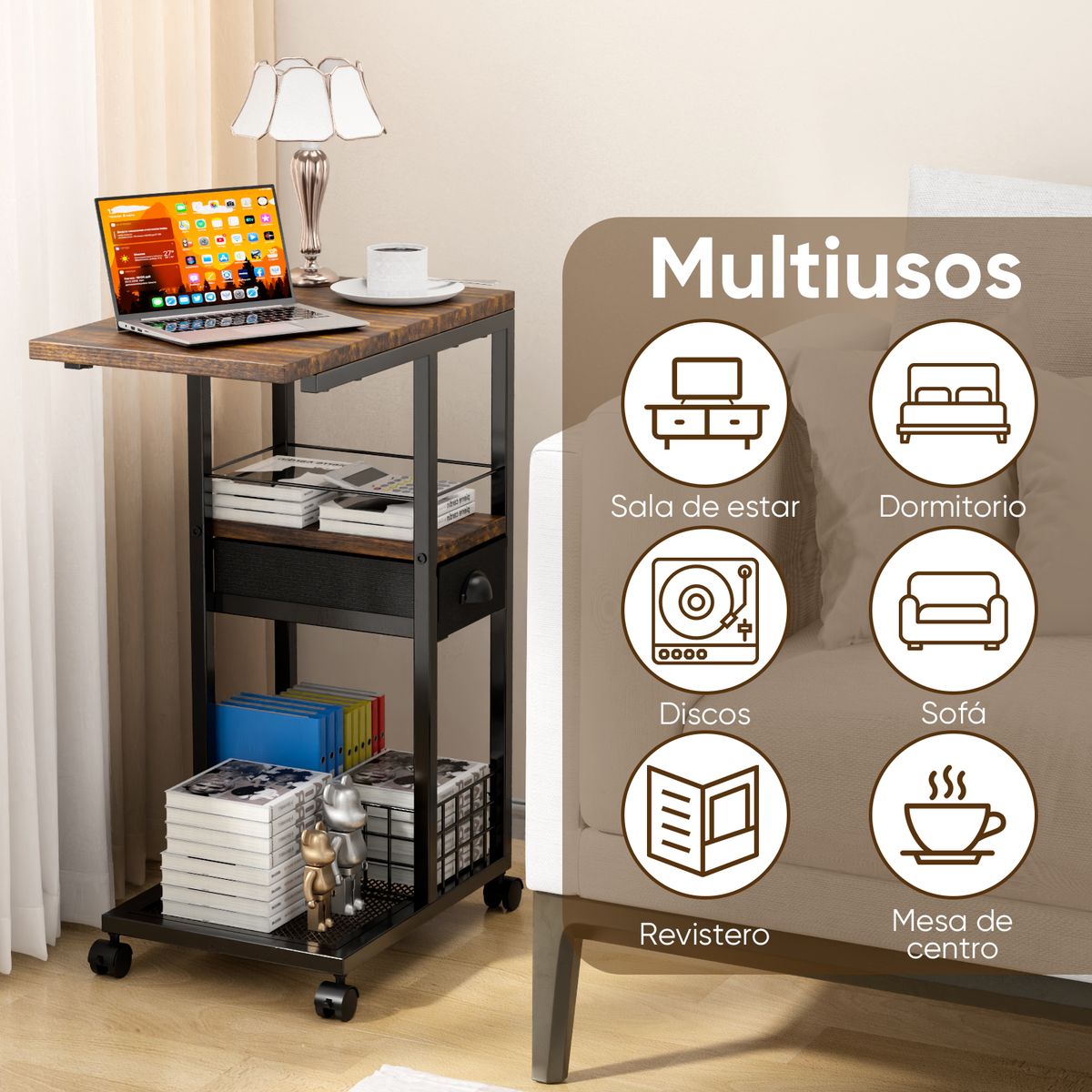 AIZO - AIZO Carro Organizador Tipo C con Ruedas - Multiusos para Cocina Baño