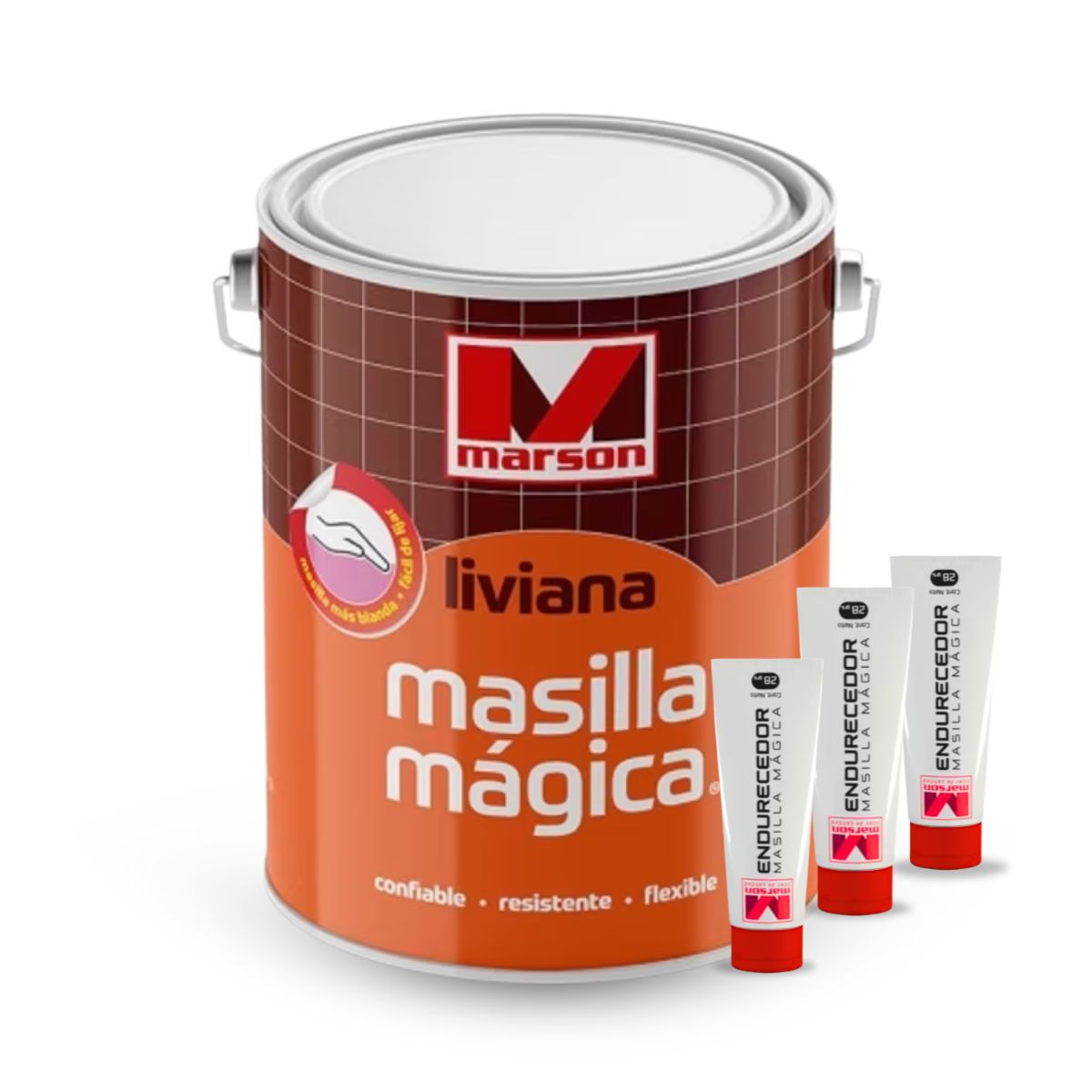 MARSON - Masilla Mágica Liviana 1gl + 3 Endurecedores De 28grs Marson