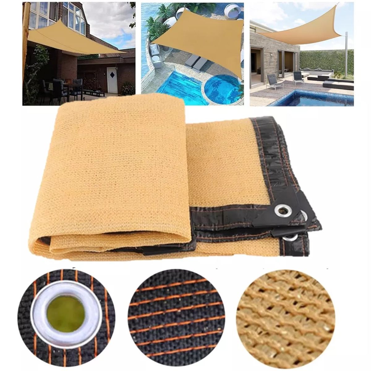 KUANGYE - Toldo Rectangular 3x4 Sombra Cubierta Terraza Terraza Jardin