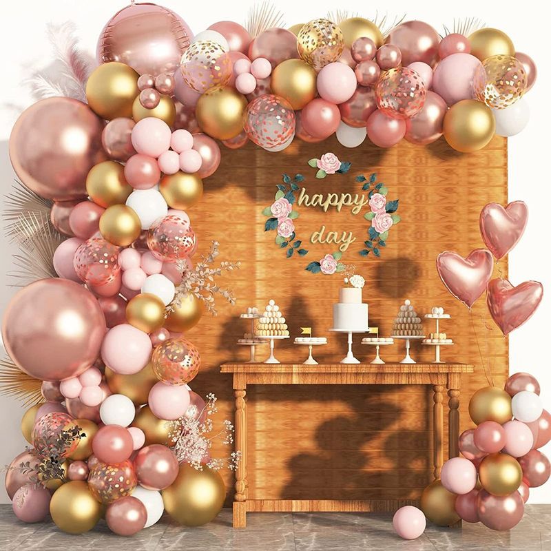 GENERICO - 150Pcs De Oro Rosa Arco De Globos Set Para Fiesta De Boda