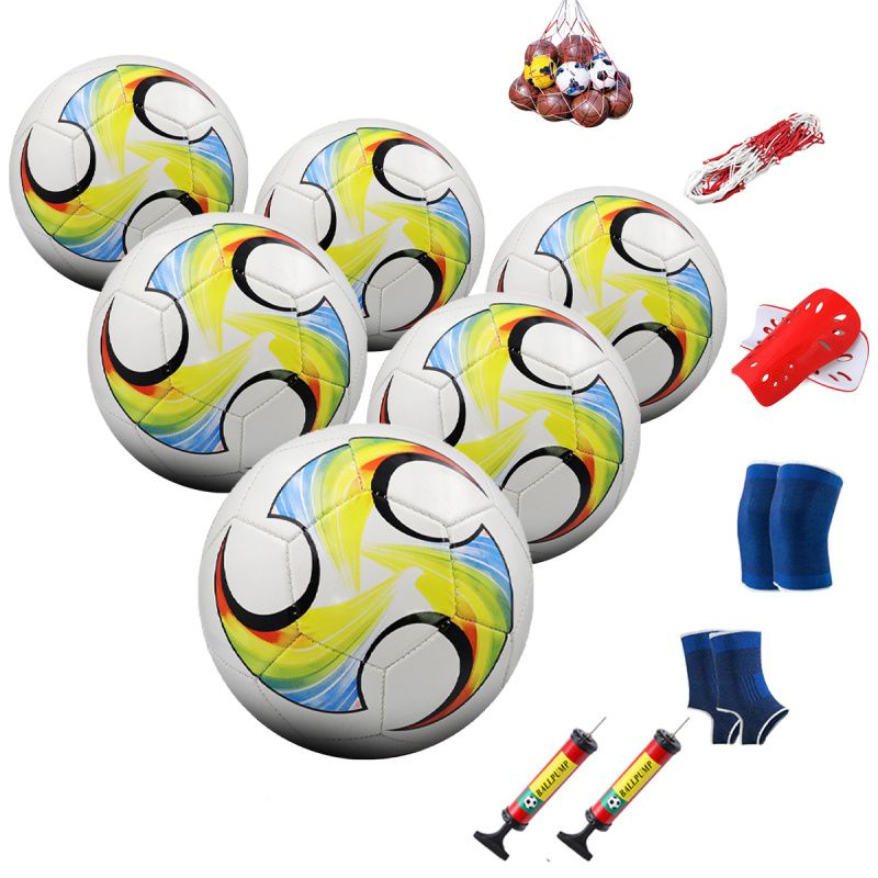 PUREPOWER - Paquetes de 6 tamaño 5 Balón de fútbol con bomba de aire-verde
