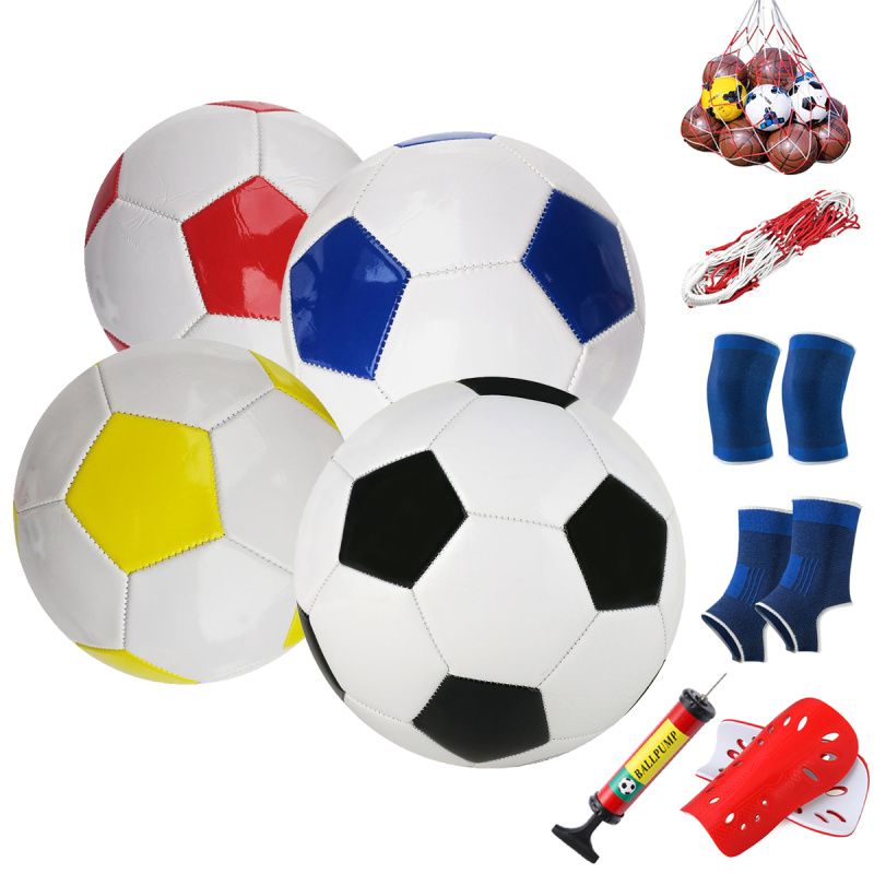 PUREPOWER - Paquetes de 4 tamaño 5 Balón de fútbol con bomba de aire-mix.