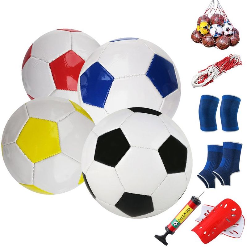 PUREPOWER - Paquetes de 4 tamaño 4 Balón de fútbol con bomba de aire-mix
