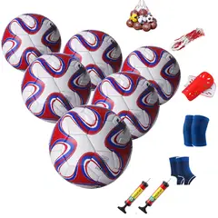 PUREPOWER - Paquetes de 6 tamaño 4 Balón de fútbol con bomba de aire-Púrpura